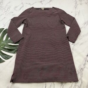 Duluth Trading Co Womens Ponte Pro Sheath Dress Size XL Burgundy White Stripe